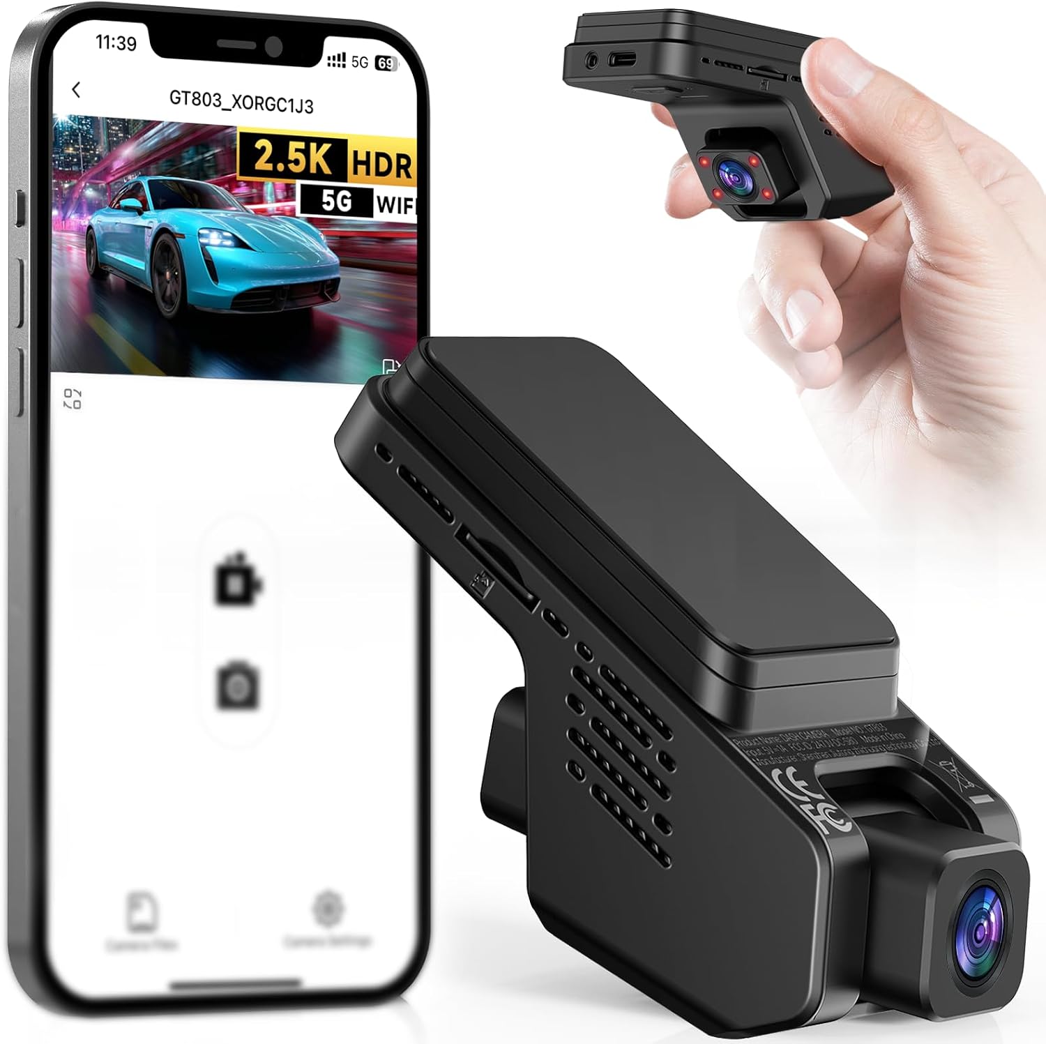 Detalle de Veement GT803 2.5K+1080P dual dash cam