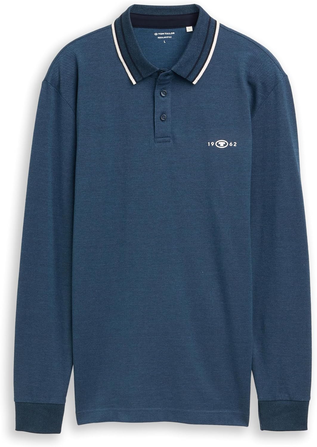 Detalle de TOM TAILOR Polo Homme à manches longues — coupe et confort optimaux