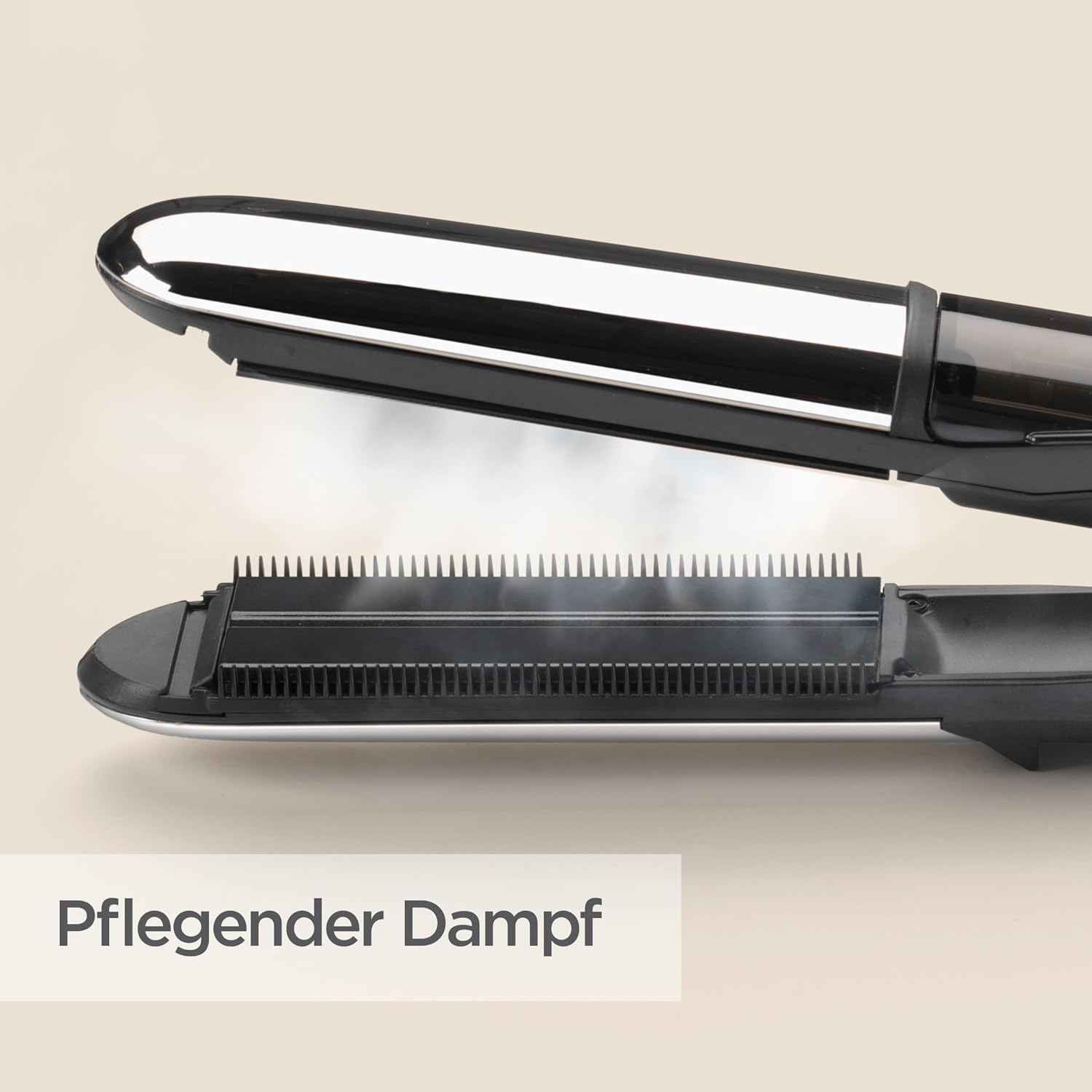 Detalle 2 de BaByliss Steam Shine ST496EB: Dampfbügel-Dampfglätteisen mit XL Turmalin‑Keramikplatten