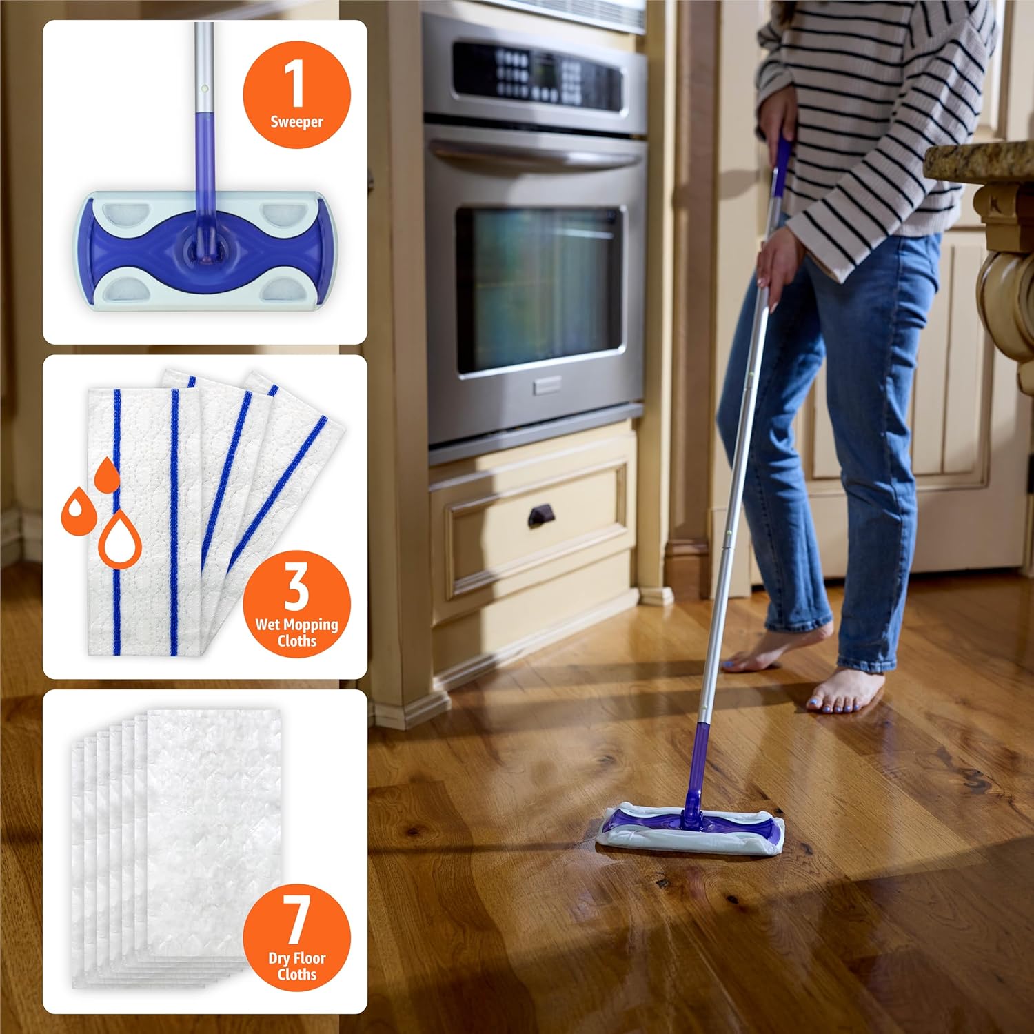 Detalle de Amazon Basics Wet & Dry Sweeper Kit 1 🧹