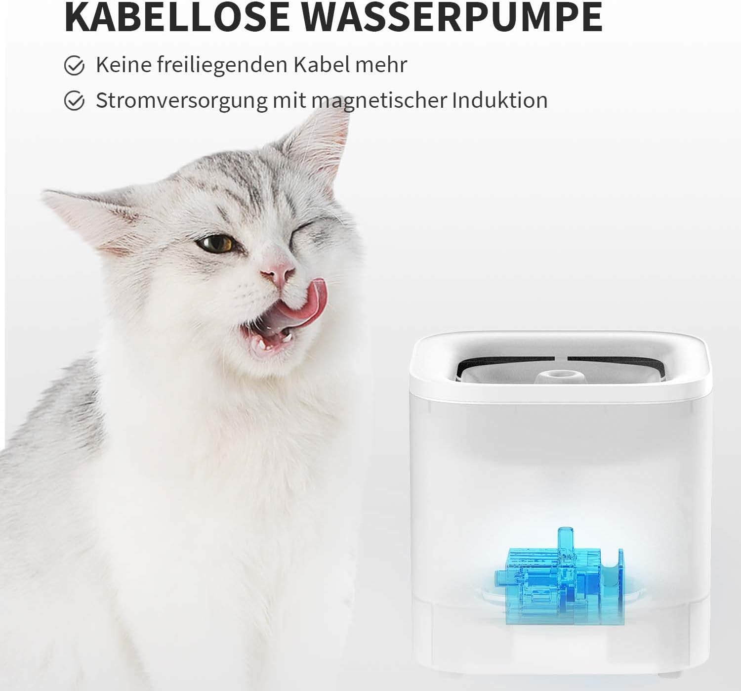 Detalle 2 de PETKIT CYBERTAIL Katzen Trinkbrunnen 1,85L 🐾