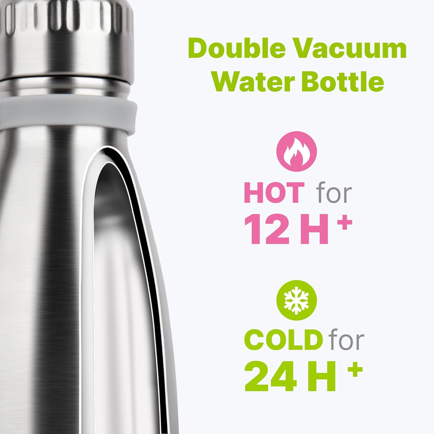 Detalle 2 de Mollcity 17 oz Double-Walled Stainless Steel Water Bottle (Leak-Proof, Insulated, Cola Shape)