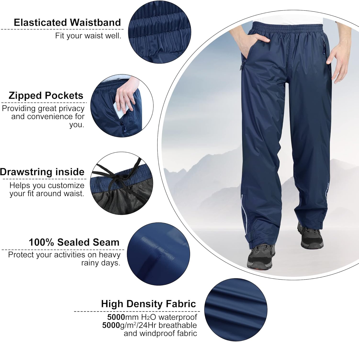 Thumbnail 4 de 33,000ft Herren Regenhose mit 5.000 mm