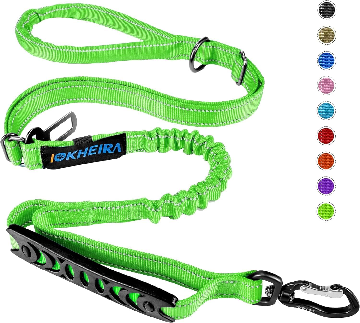 Thumbnail 6 de IOKHEIRA Bungee Dog Leash: Anti-Pull, Car Seat Belt Buckle & Reflective Safety