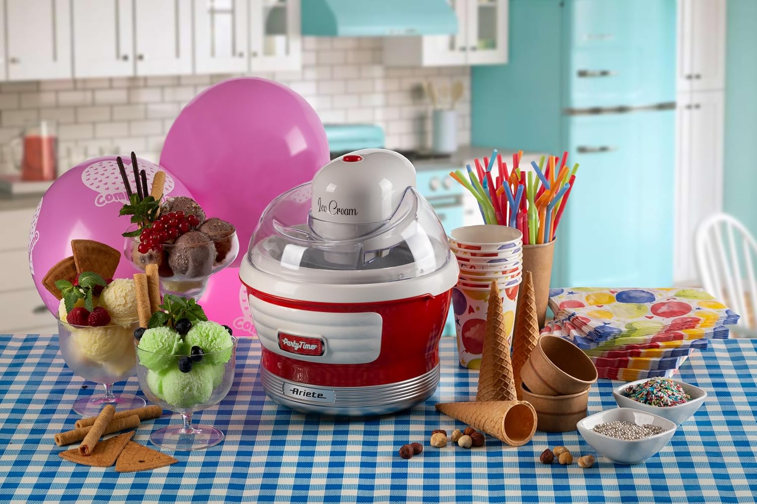 Thumbnail 9 de Ariete 643/00 Máquina de Helado Party Time 🍨 1.5L Roja
