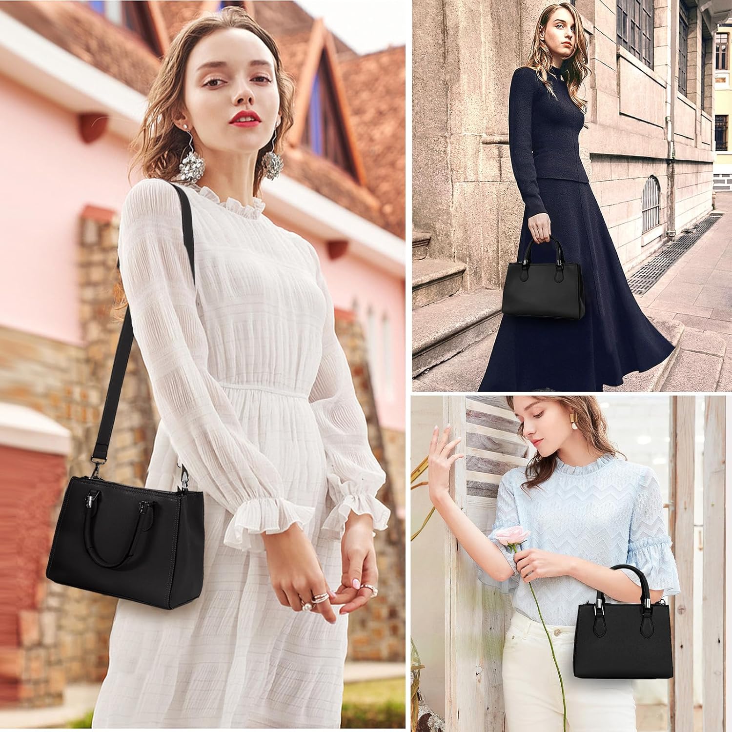 Thumbnail 1 de TAN.TOMI Handtasche für Damen (Henkeltasche/Business- & Crossbody-Option) – mit mehreren Fächern, Reißverschlüssen & abnehmbarem Riemen