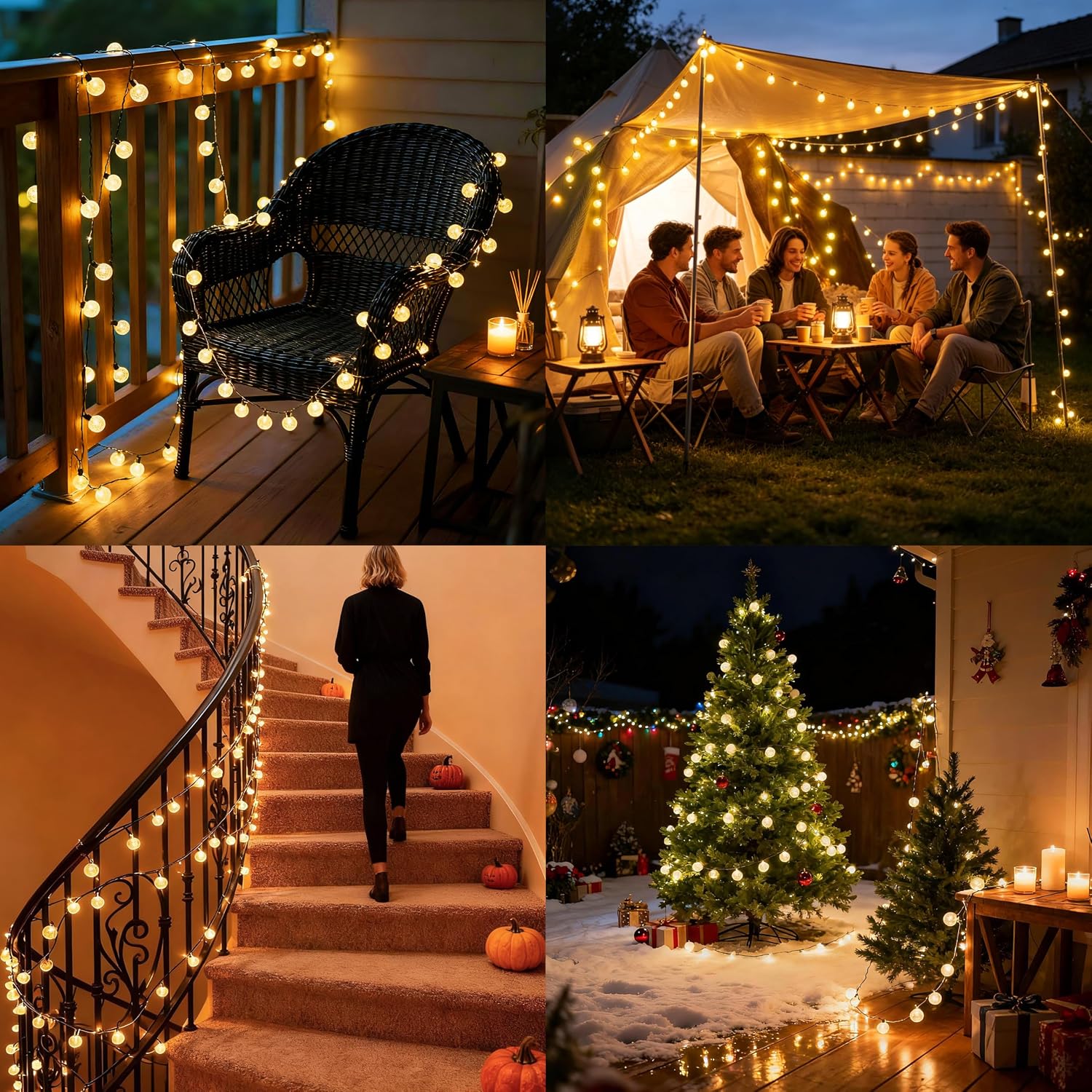 Thumbnail 6 de Xcdhemde Luci Solari da Esterno 12 m 100 LED USB – Catena Luminosa Impermeabile IP65 per Esterni