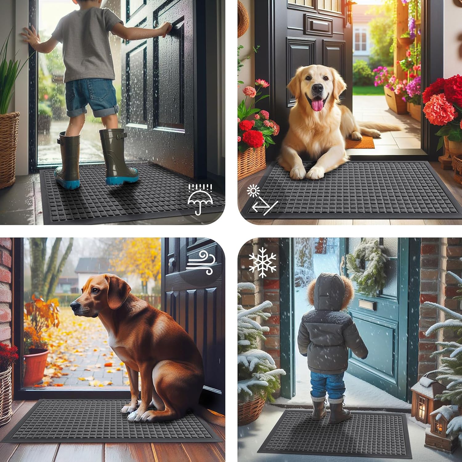 Thumbnail 6 de Smiry 29.5x17 Inch Rubber Doormat — Non Slip Entryway