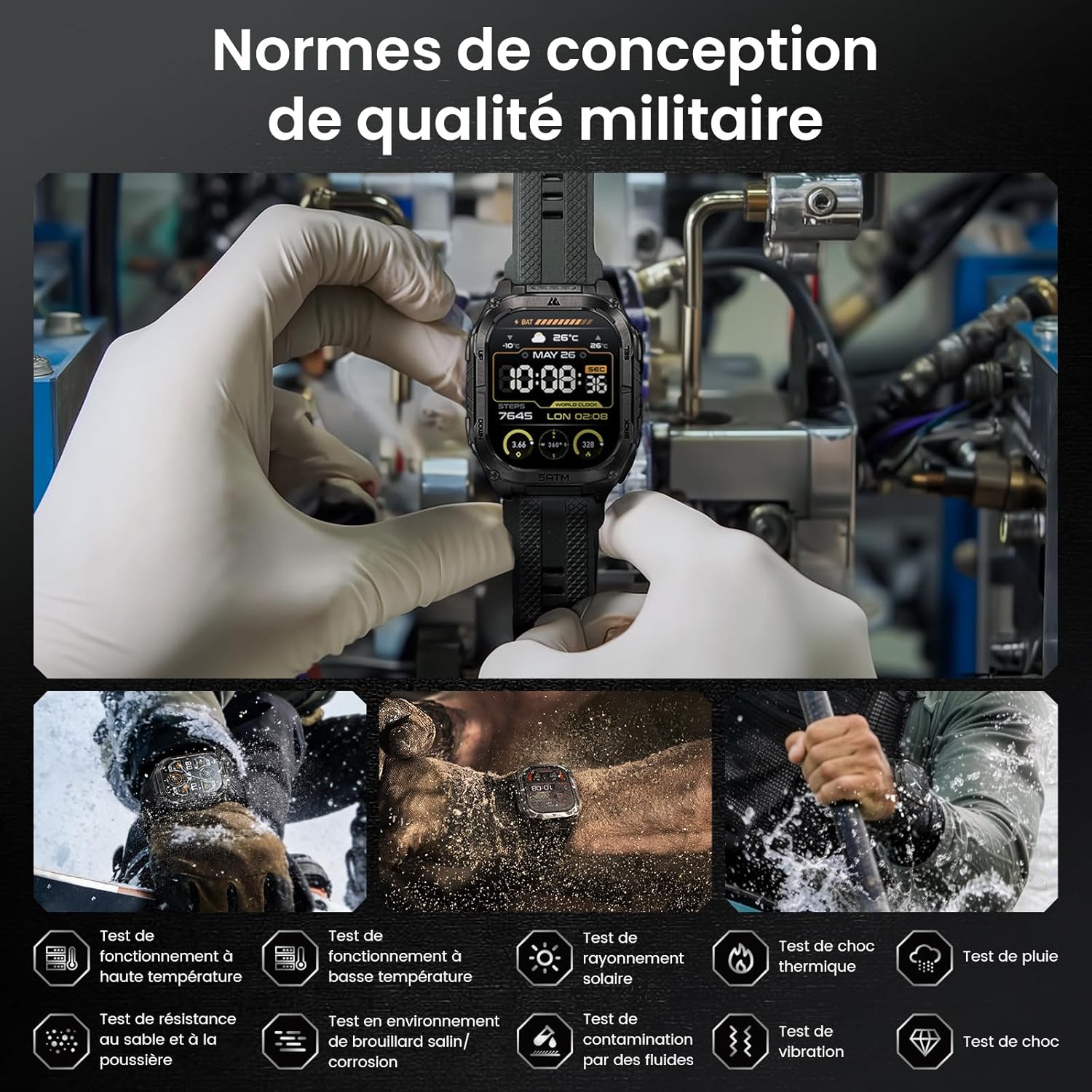 Thumbnail 3 de KOSPET Tank M4C: Montre connectée robuste avec GPS, lampe LED et Talkie-Walkie