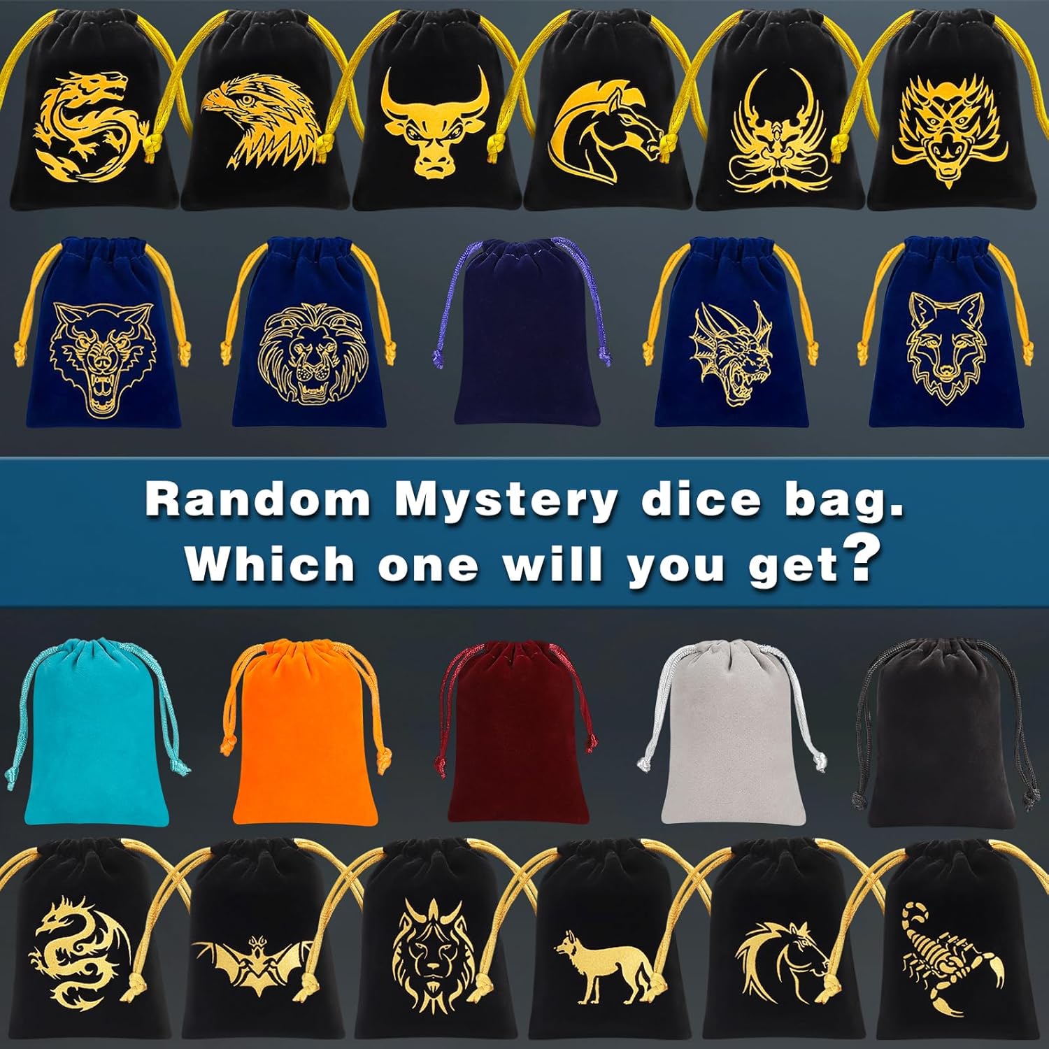 Thumbnail 1 de QMAY Mystery Dice – 9 polyhedral dice sets (63 pieces) in random style