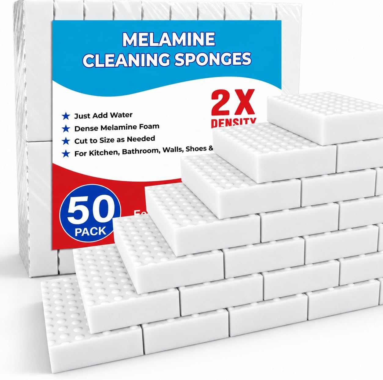 Thumbnail 6 de SmilinFit Magic Sponge Erasers (20 Pack, 2X Density) Melamine Foam Cleaning Pads