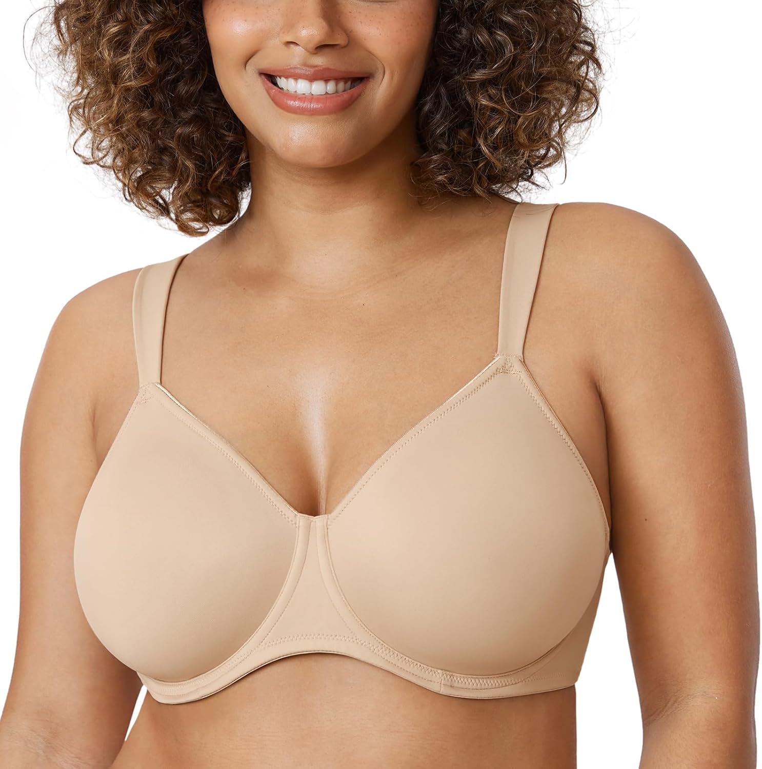 Detalle de DELIMIRA Femme soutien-gorge minimiseur grande taille à armatures et maintien, tasse lisse