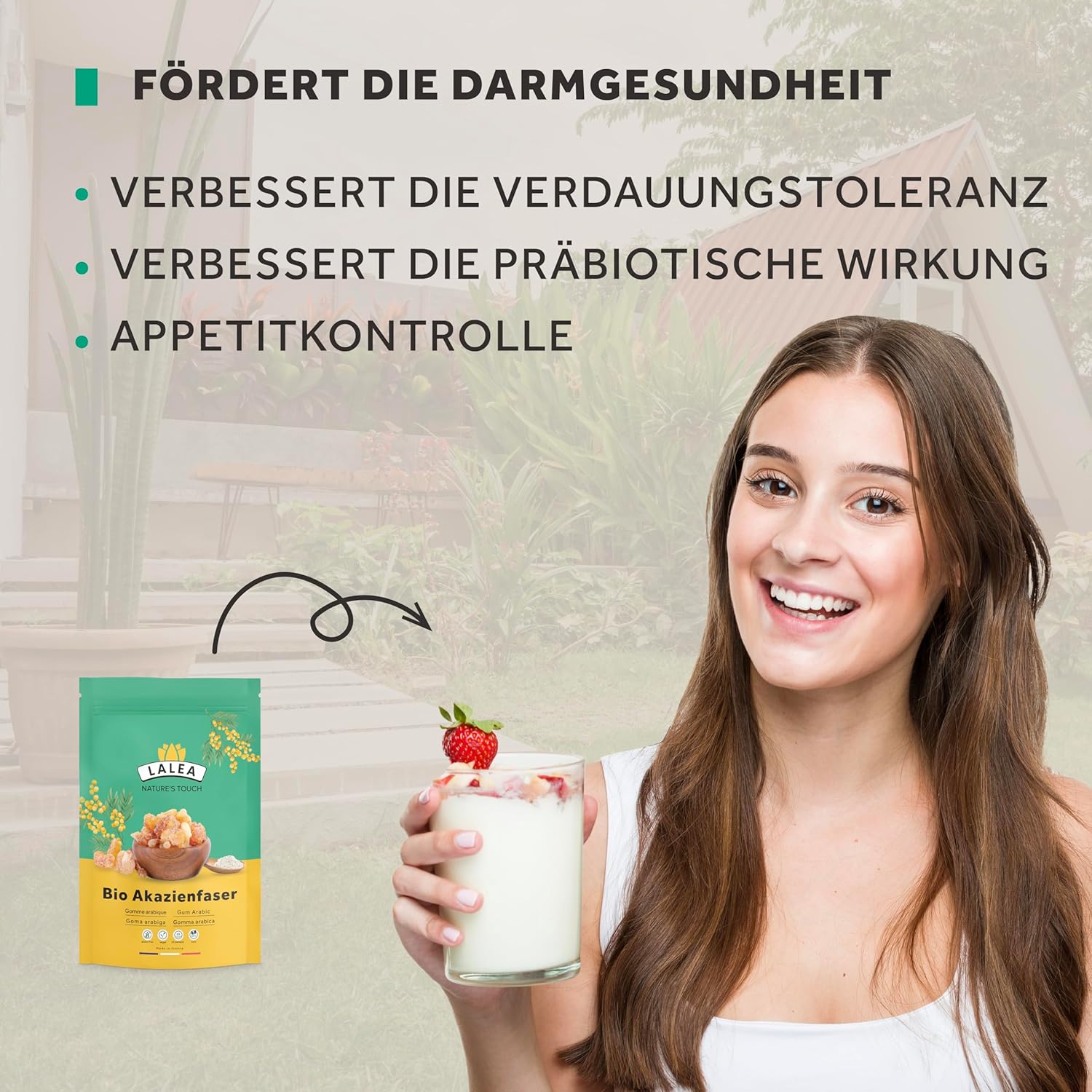 Detalle de Akazienfaser Pulver Bio – 150 g, 90% Ballaststoffe, vegan, glutenfrei