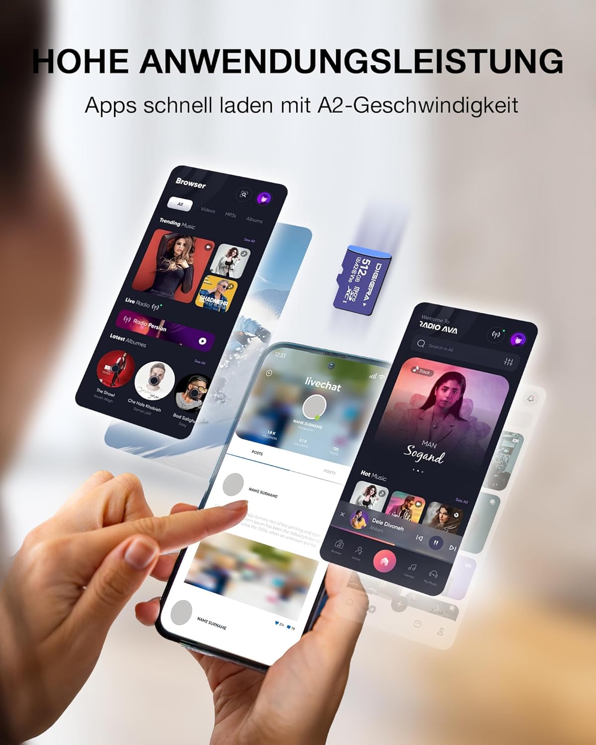Detalle 2 de 512 GB LT100 microSDXC UHS-I Speicherkarte mit Adapter – bis zu 170 MB/s