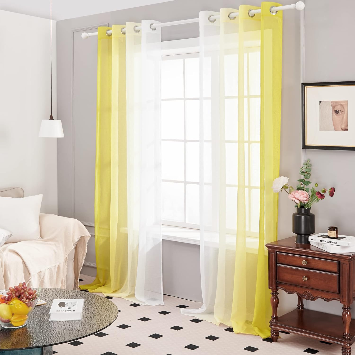 Thumbnail 1 de Deconovo Cortinas Infantiles Blancas con Motivos ✨ 140x245cm