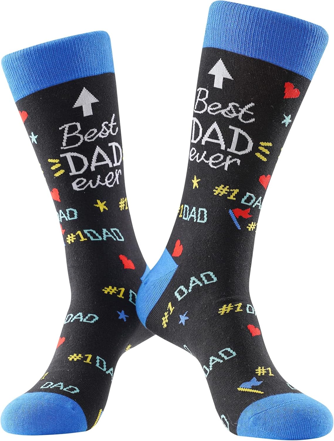 Thumbnail 2 de BISOUSOX Funny Dad Socks: Best Dad Ever / Super Dad cotton novelty socks for Fathers Day