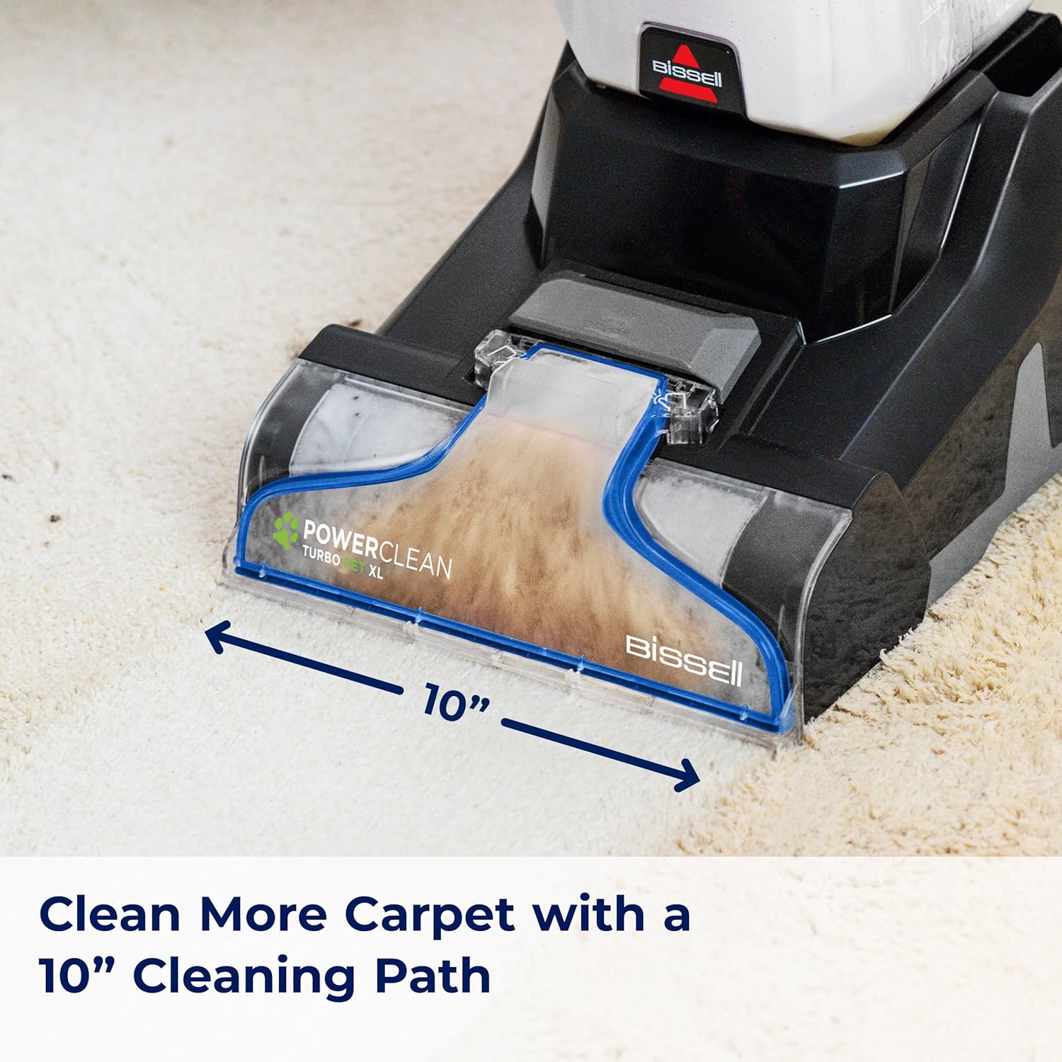 Detalle 2 de BISSELL 3738C PowerClean Turbo Pet XL Carpet Cleaner, 10-Inch Path, 1-Gallon Tank
