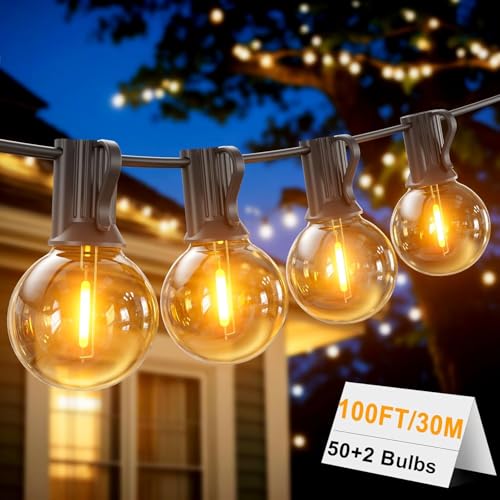 Detalle de LONIUTO Catena Luminosa Esterno 30M con LED G40 50+2, 2700K IP45 per giardino e feste