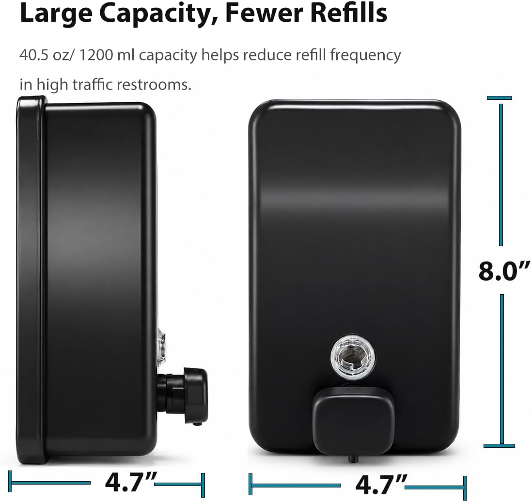 Detalle 2 de Wall-Mount Soap Dispenser, Stainless Steel
