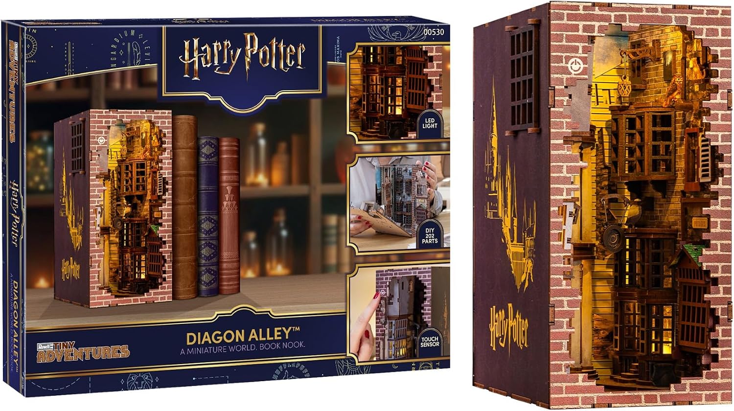 Detalle de Revell Tiny Adventures Diagon Alley Harry Potter Book Nook, 202-delig