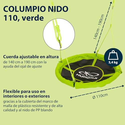 Detalle 2 de Hudora 2044109 Columpio de polipropileno y acero verde 🛝