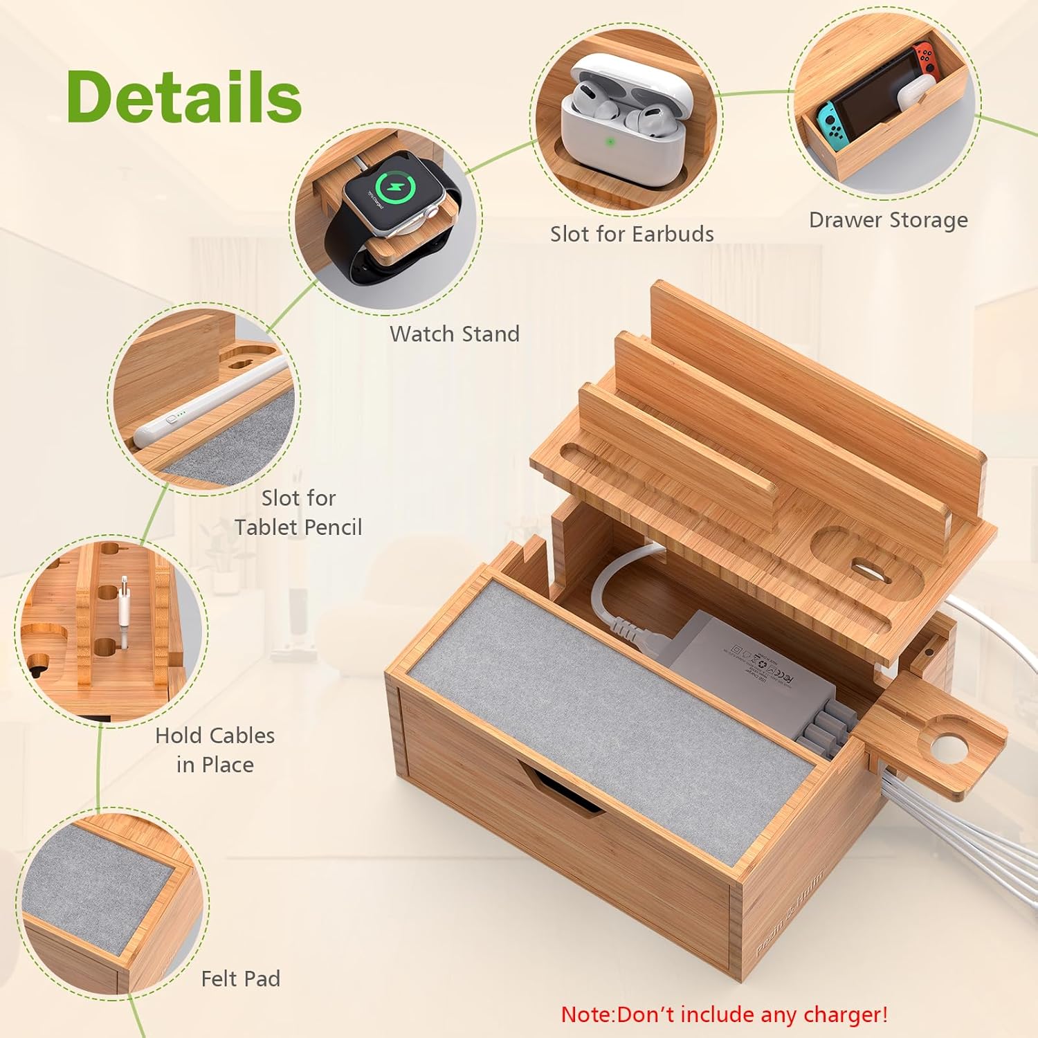 Detalle de Pezin & Hulin Bamboo Charging Dock Rack