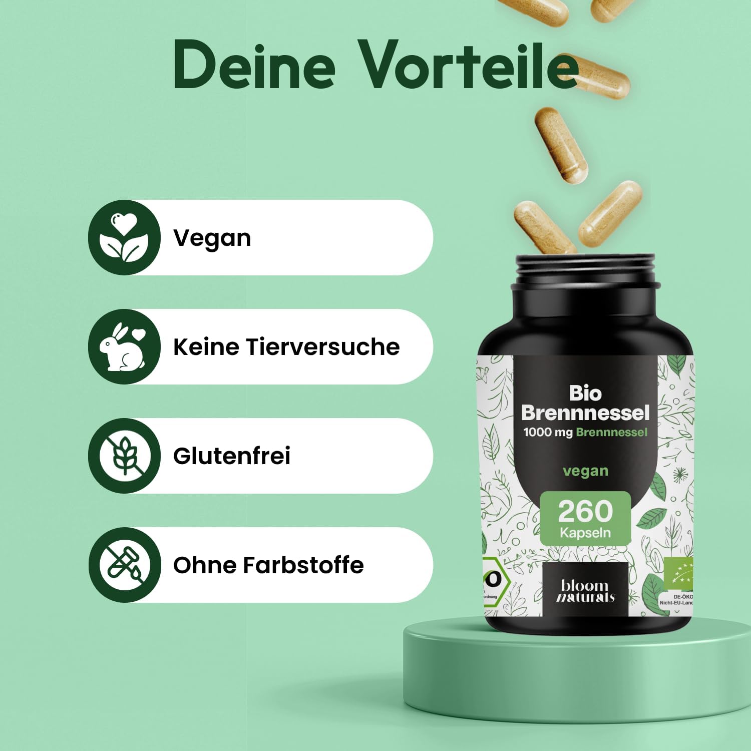 Thumbnail 3 de Bio Brennnesselkapseln Hochdosiert 240 Kapseln