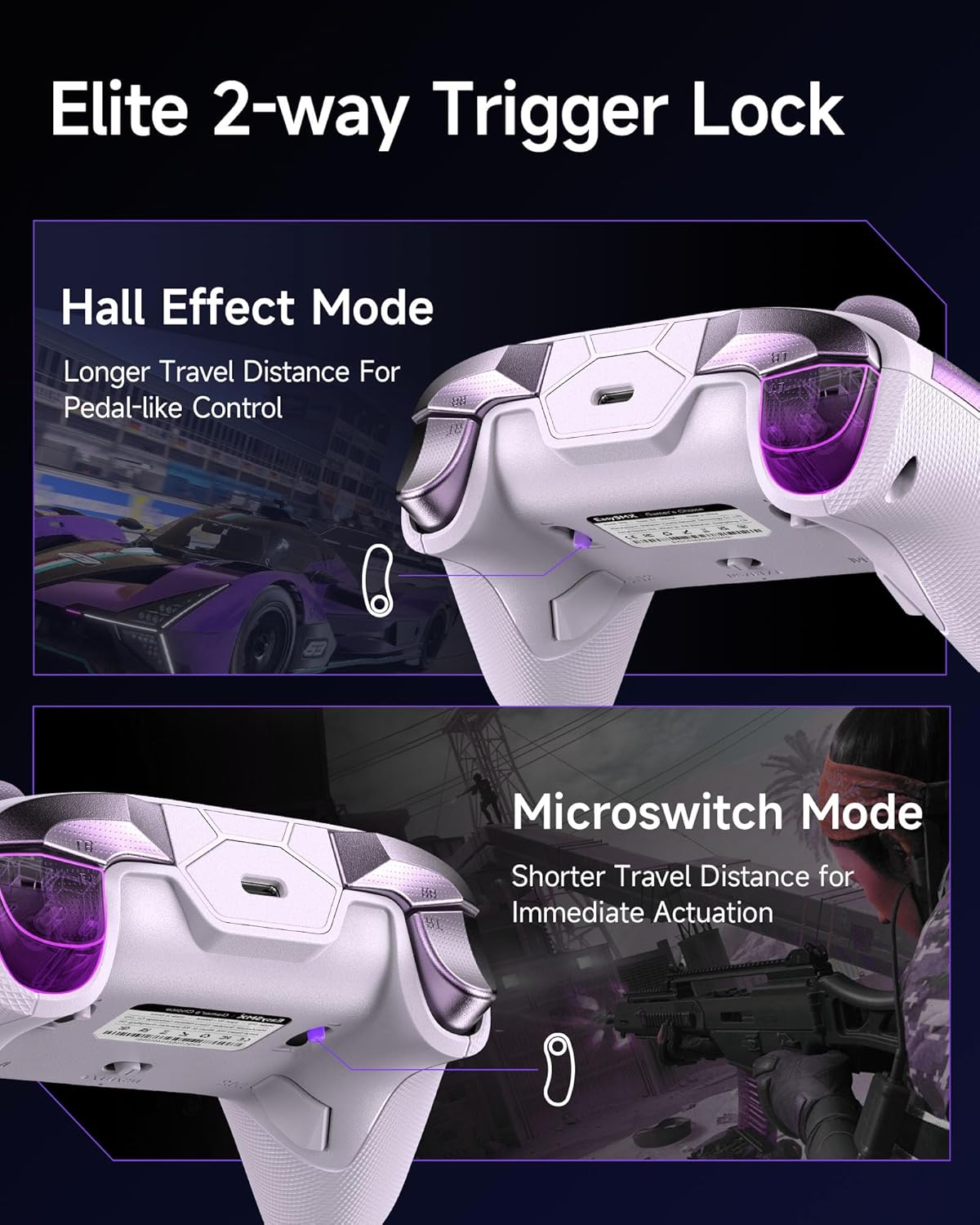 Detalle de EasySMX D10 PC-Controller mit Ladestation & RGB, TMR-Joysticks und 1000 Hz für PC/Switch/Handy