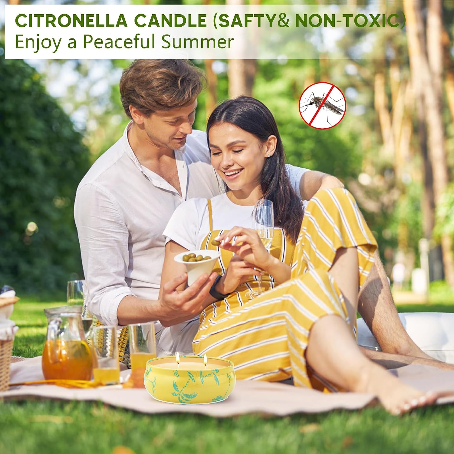Thumbnail 6 de Citronella Candles Outdoors Large – 4 Pack, 260h Total Burn Time, 2-Wick Aluminium Tin