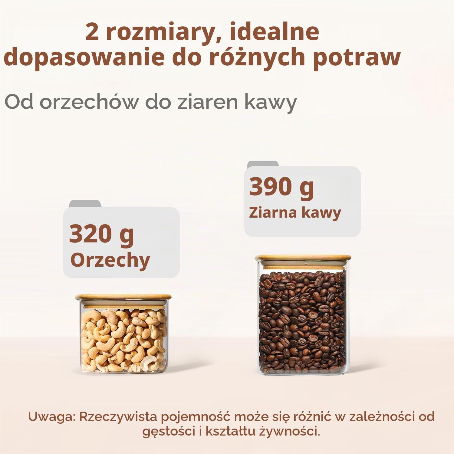 Detalle de ComSaf – szklane słoiki do przechowywania 700–1100 ml, zestaw 4 sztuki