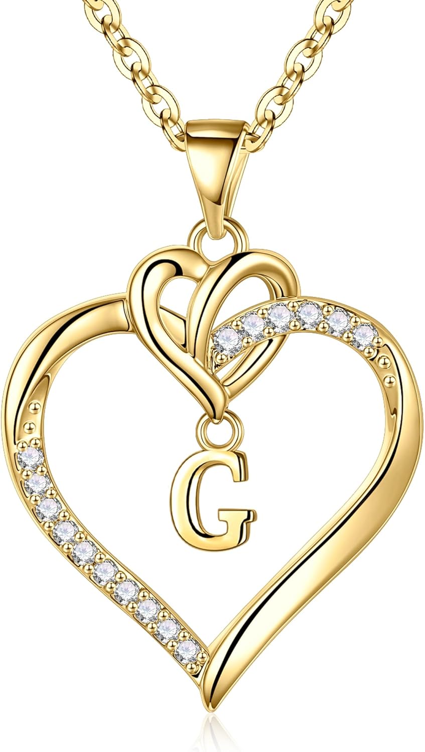 Thumbnail 6 de TINGN Collana con Iniziali a Cuore in Oro 14K placcato – Ciondolo delicato per donne, ragazze e adolescenti