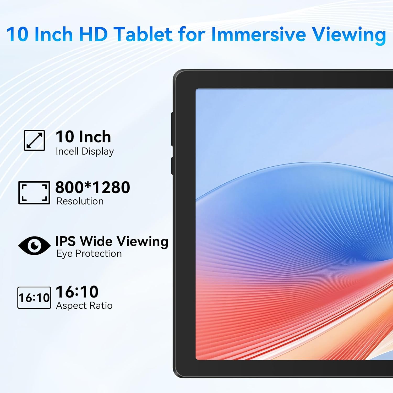 Thumbnail 3 de Hakaug 10-Inch Android Tablet (Octa-Core, 20GB RAM, 64GB ROM) with 1TB expandable, Wi‑Fi 6 and 5000mAh