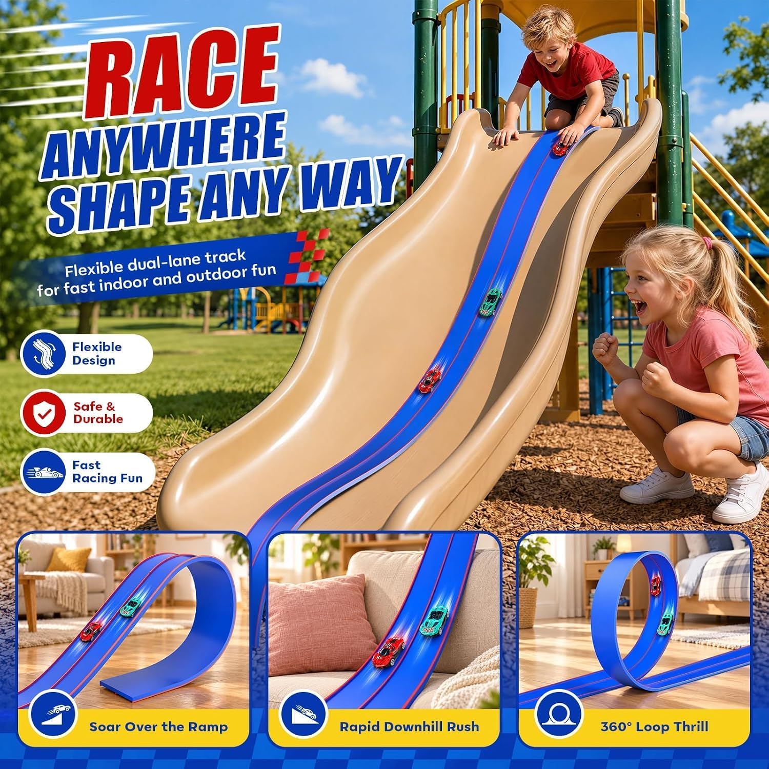 Detalle 1 de TAEMVV Flexible Car Track, 15 ft