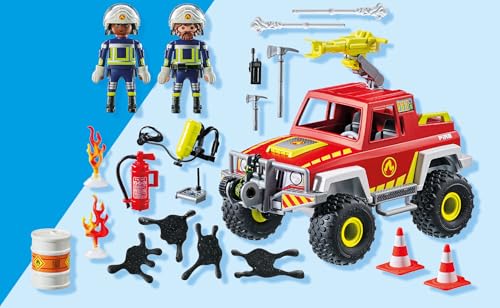 Detalle de Playmobil 71824 Camion de Pompier – Action Heroes, véhicule jouet dès 4 ans