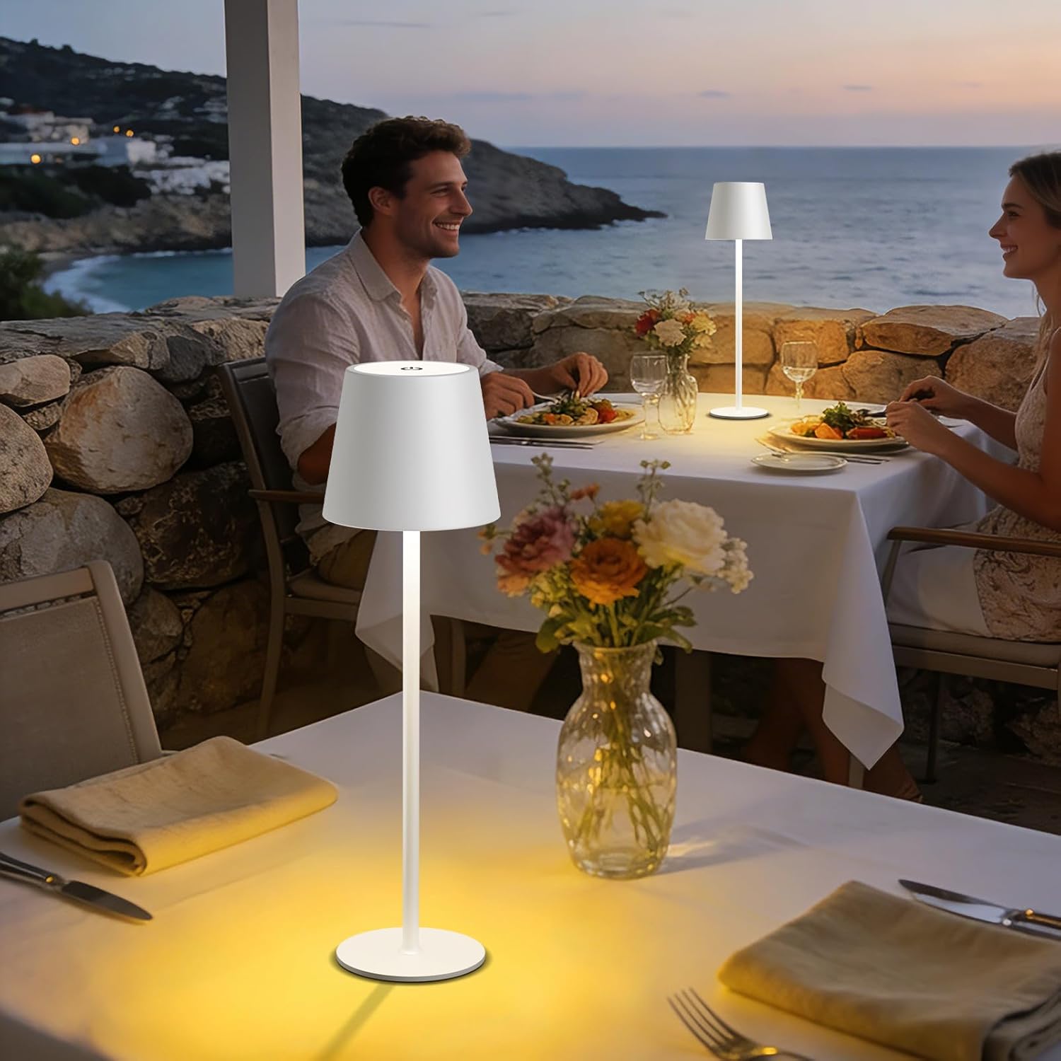 Thumbnail 6 de MALUX LED Tischlampe Kabellos 2er-Set: Touch-Dimmbar, 2700K–4000K, USB-C Aufladung, IP44 Outdoor-Wandellicht