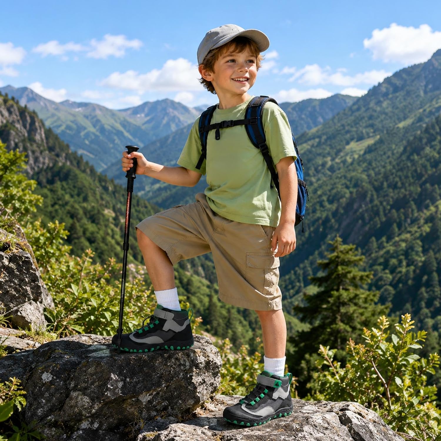 Detalle 2 de Mishansha Kids Hiking Boots: Water-Resistant, Anti-Collision Toe, Non-Slip Outdoor Shoes for Toddlers