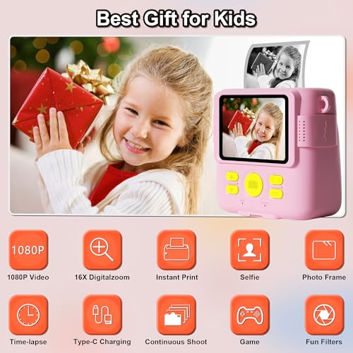 Detalle 2 de GKTZ Macchina fotografica istantanea per bambini 1080p