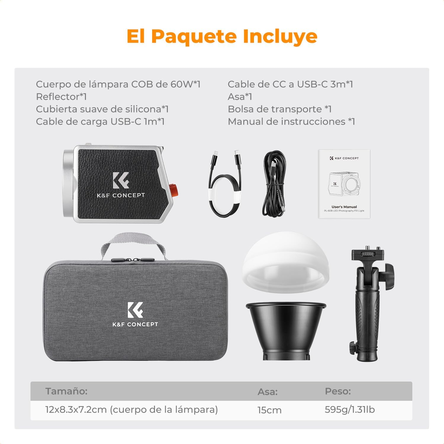 Thumbnail 6 de K&F CONCEPT PL 60B Lampe COB 60W