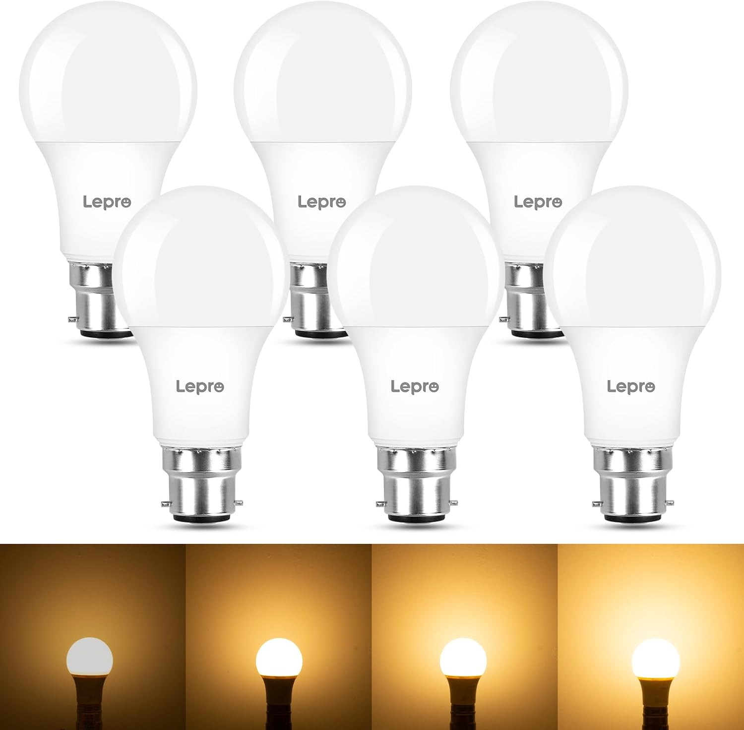 Detalle de Lepro Dimmable Bayonet Light Bulb 60W Equivalent