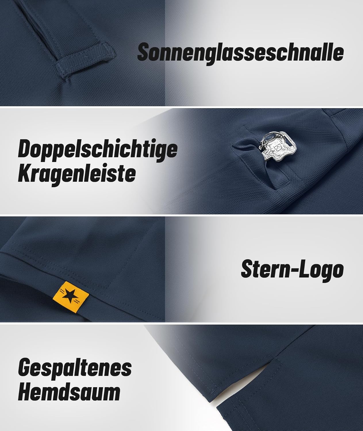 Thumbnail 4 de ZITY 3er Pack Poloshirt Herren Kurzarm – Schnelltrocknend & Atmungsaktiv, Regular Fit