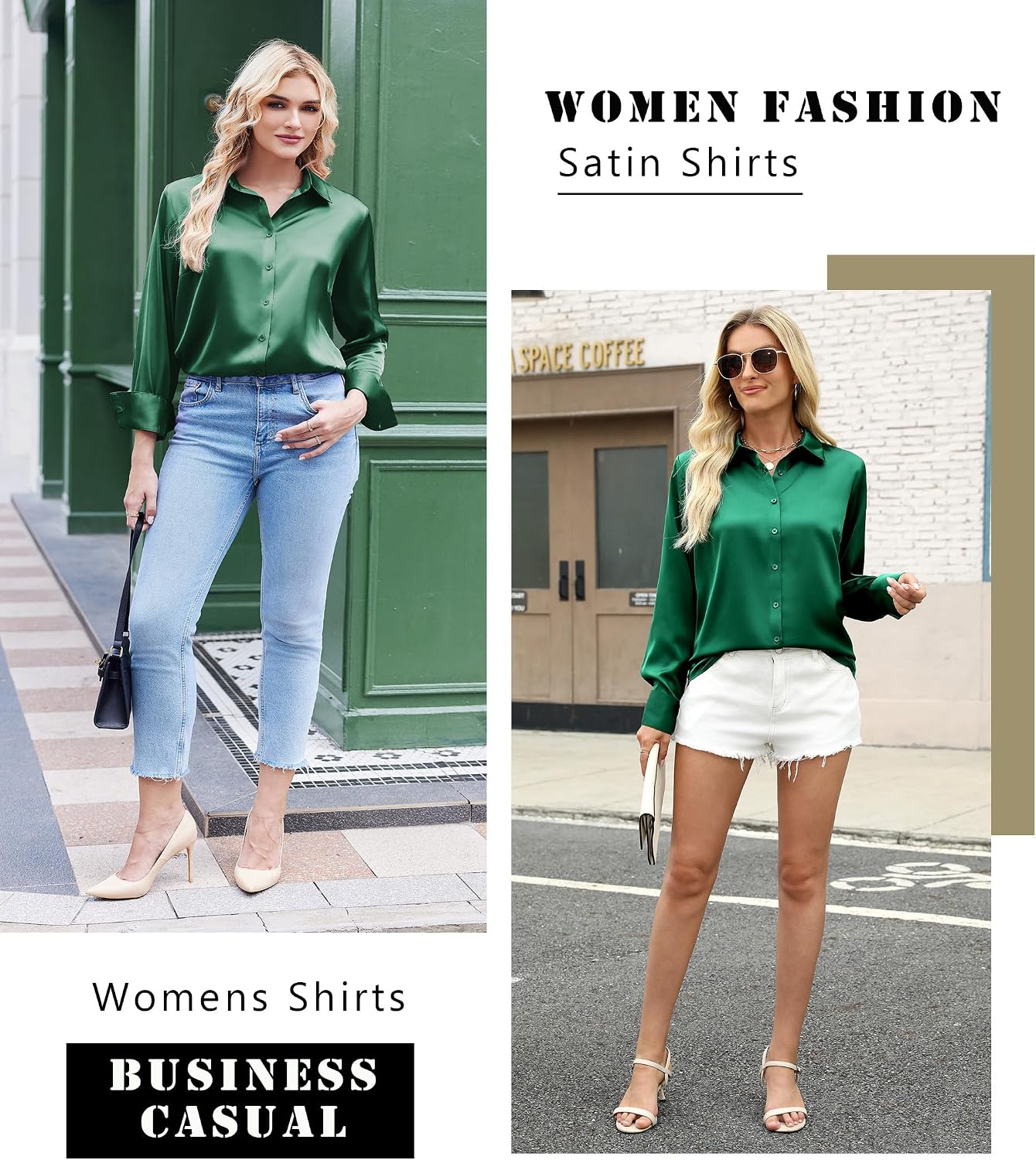 Detalle 2 de Zeagoo Satin Blouse for Women