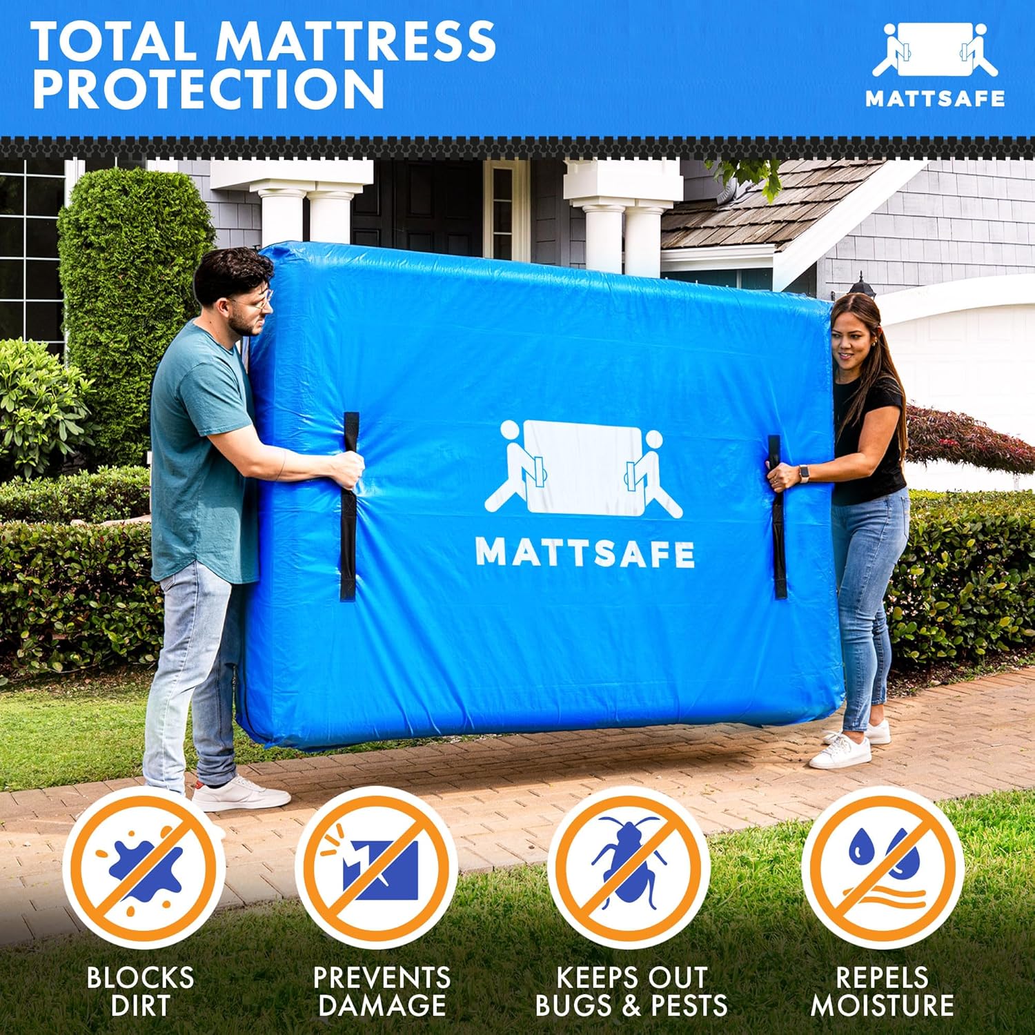 Detalle 2 de Nordic Elk Mattress Bags Queen 8-Handle Moving Cover