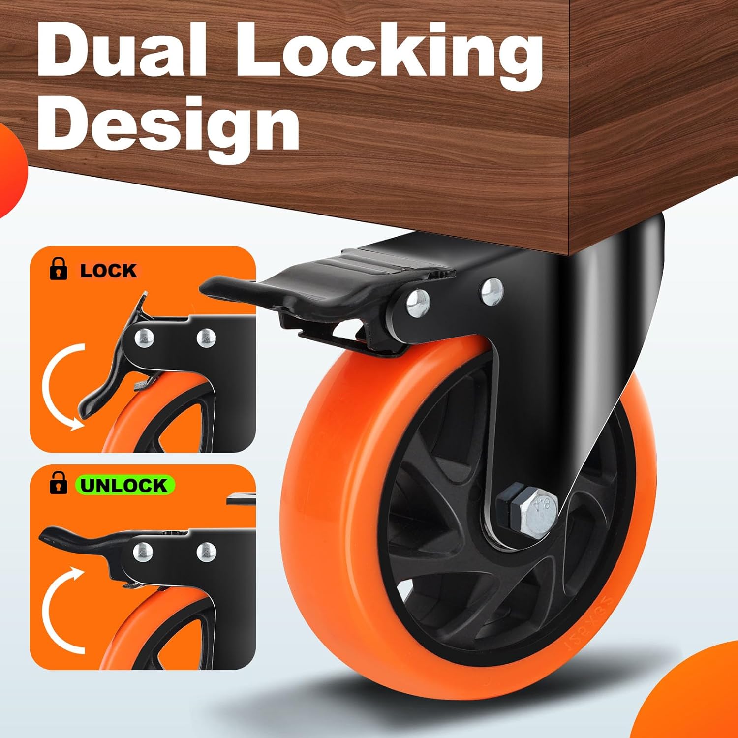 Thumbnail 2 de QNCZ 5 Inch Heavy Duty Swivel Casters with Brakes Review