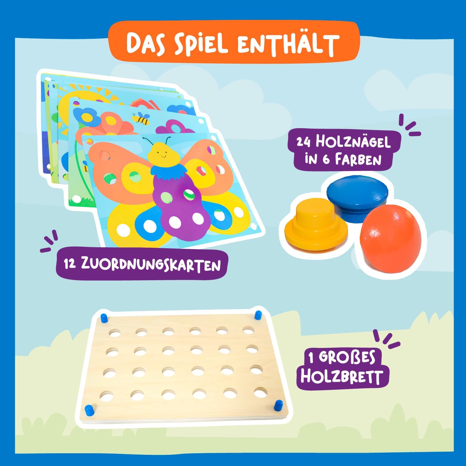 Thumbnail 5 de Nene Toys Holz-Steckspiel für Kleinkinder ab 2 Jahre – Mosaik Steckspiel