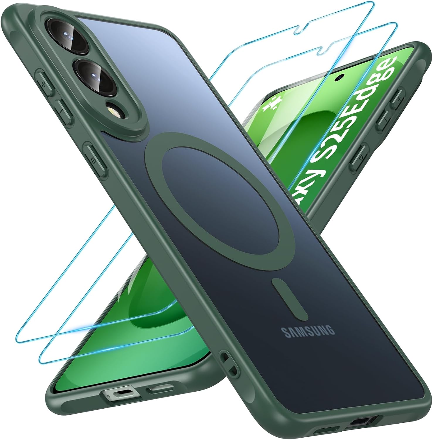 Detalle de BESINPO Hülle Für Samsung Galaxy S25 Edge 2x Glas