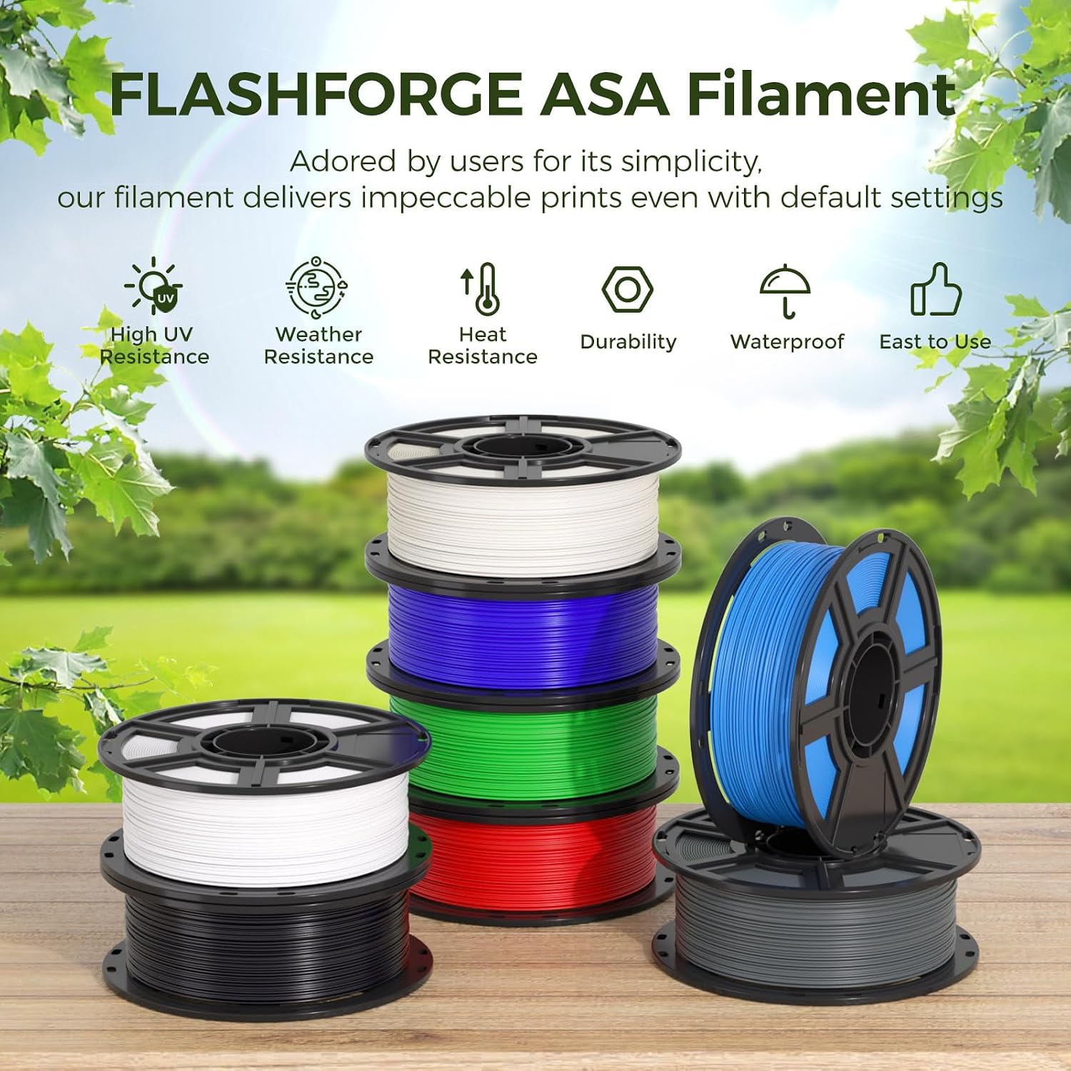 Detalle 2 de FLASHFORGE ASA Filament 1.75mm 1kg spool