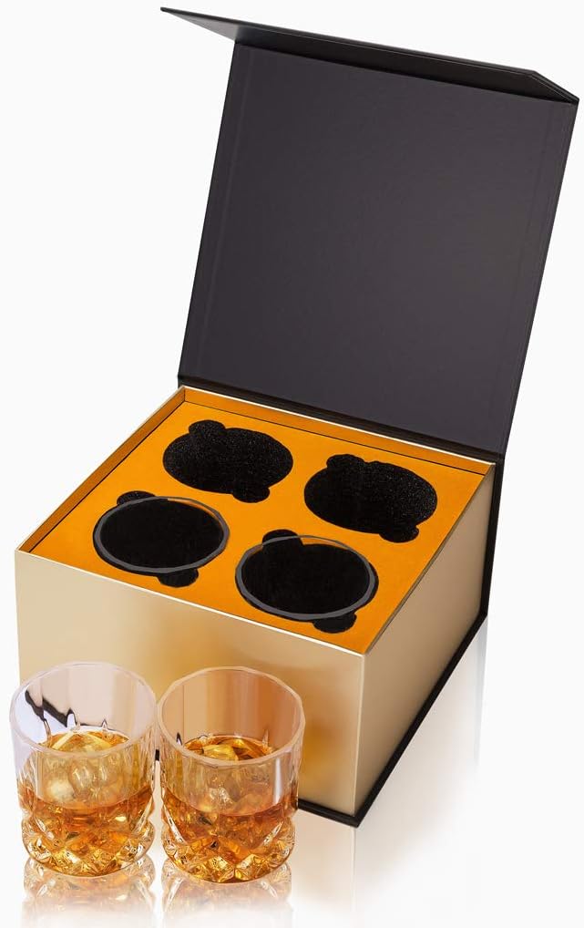 Thumbnail 1 de KANARS - Verres à Whisky en cristal sans plomb (4 pièces) – 300 ml, coffret cadeau