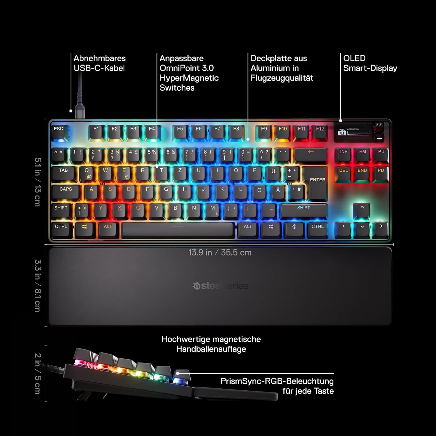 Detalle 2 de SteelSeries Apex Pro TKL Gaming Tastatur 20×