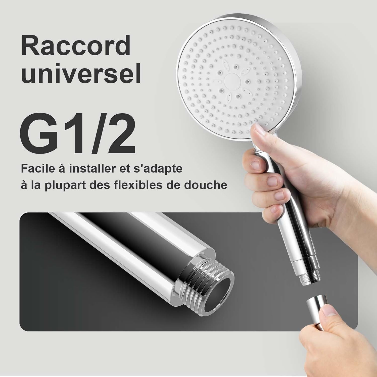 Thumbnail 4 de OFFO Pommeau de douche filtrant anti-calcaire XXL 130 mm – 6 modes