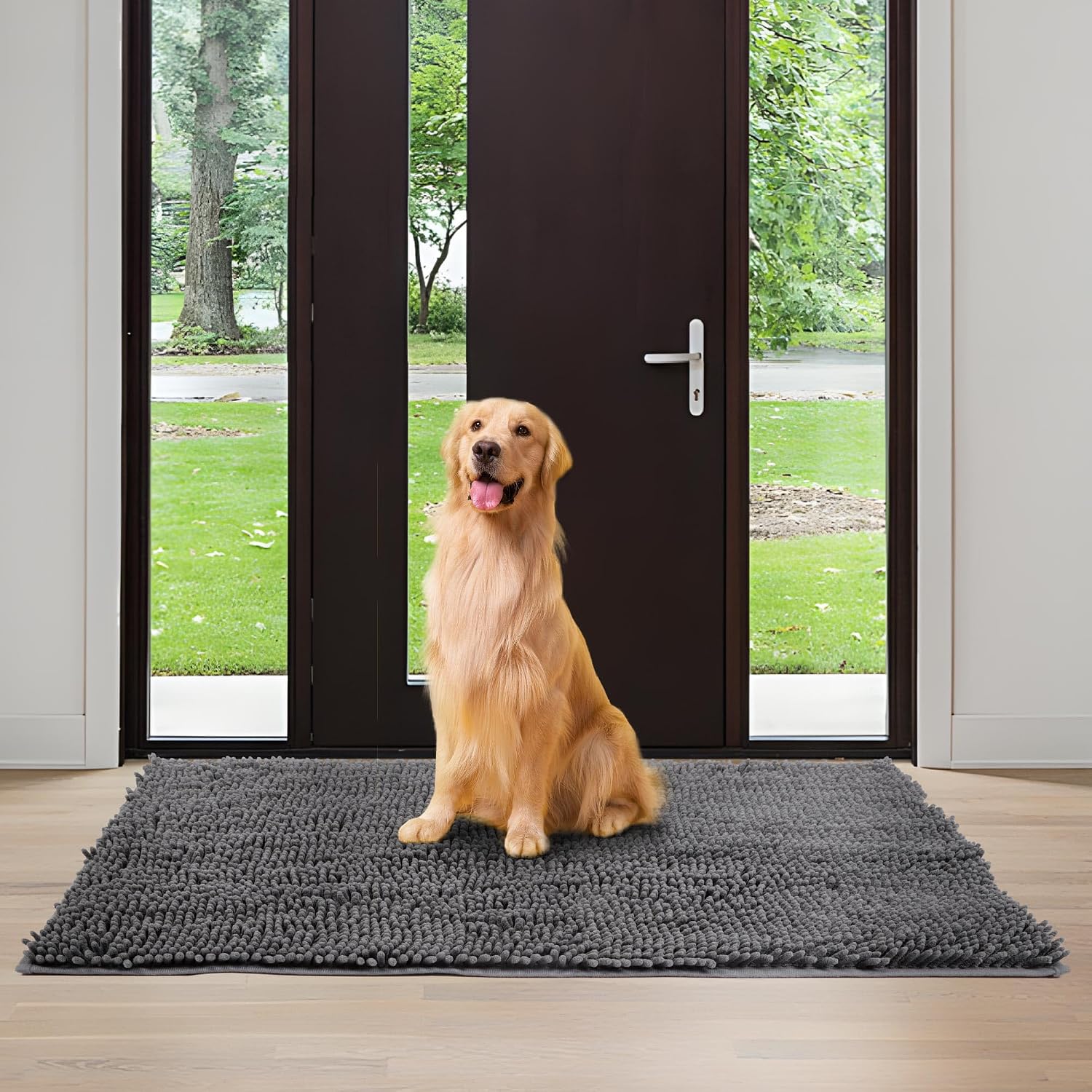 Thumbnail 6 de Naturei Doormat-4896in Chenille Dog Door Mat, 96" x 48", Washable and Absorbent